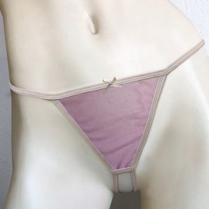 DUSTY PINK MESH CROTCHLESS G-STRING