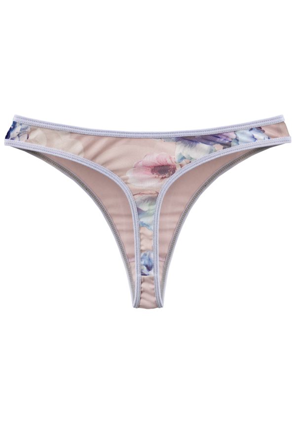 Lingerie Letters Blush & Blossom Thong Back. Ladies' underwear designed and handmade with love in Cape Town, South African.