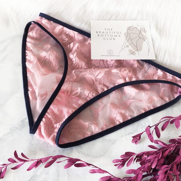 Lingerie Letters Pink Posie Brief. Shop Ladies' underwear designed and handmade with love in Cape Town, South African online.