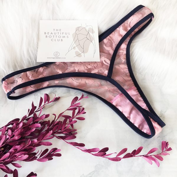 Lingerie Letters Pink Posie Brief. Shop Women's underwear designed and handmade with love in Cape Town, South African online.