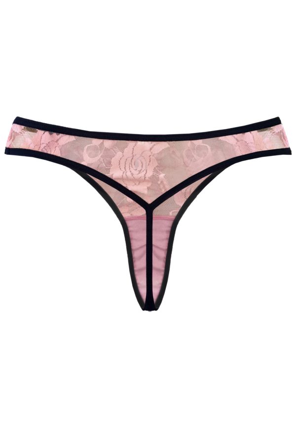 Lingerie Letters Pink Posie Thong. Shop Ladies' underwear designed and handmade with love in Cape Town, South African online.