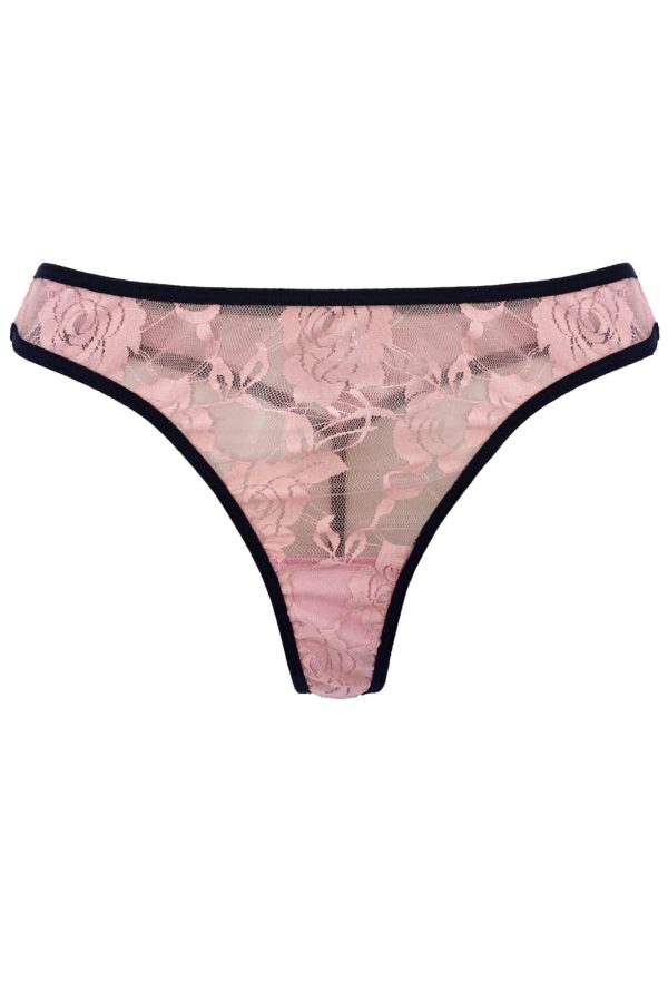 Lingerie Letters Pink Posie Thong. Shop Ladies' underwear designed and handmade with love in Cape Town, South African online.