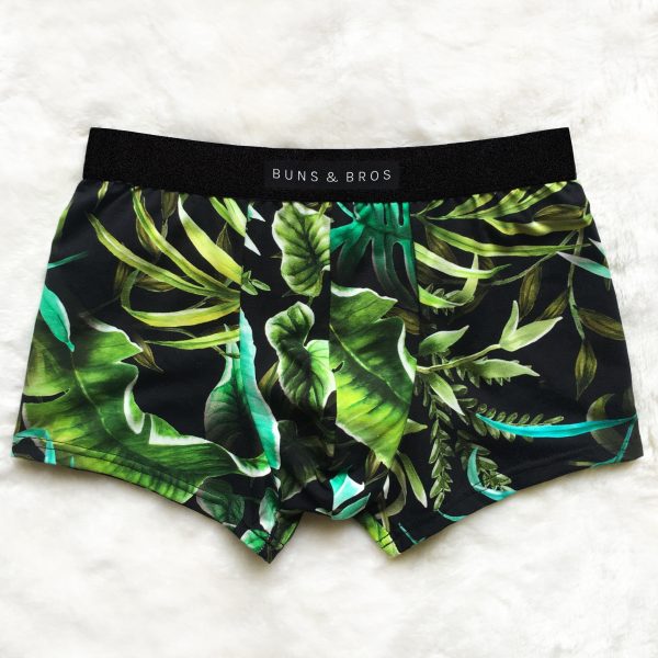 Buns & Bros Designer Men's Green Printed Boxer Trunk by Lingerie Letters. Shop Proudly South African Men's Underwear online. Designed and handmade with love locally in Cape Town.