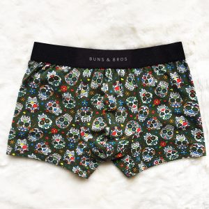 Buns & Bros Designer Men's Printed Skulls Boxer Trunk by Lingerie Letters. Shop Proudly South African Men's Underwear online. Designed and handmade with love locally in Cape Town.