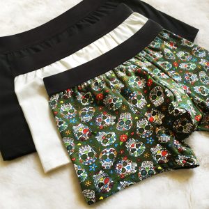 Buns & Bros by Lingerie Letters - Shop Men's Underwear online, South Africa. 3 Pack Black, Cream and Printed Boxer Trunks.