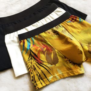 Buns & Bros by Lingerie Letters - Shop Men's Underwear online, South Africa. 3 Pack Black, Cream and Printed Boxer Trunks.